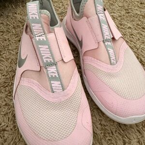 Nike Kids Pink and Gray Slip-On Sneakers